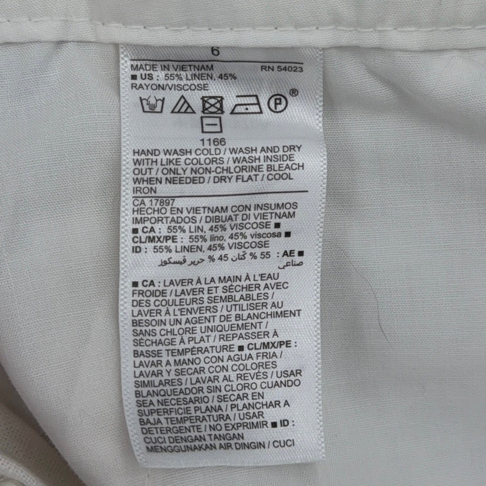 Old Navy Pineapple Chino Shorts Womens 6 Linen Blend White Gold - Picture 4 of 8